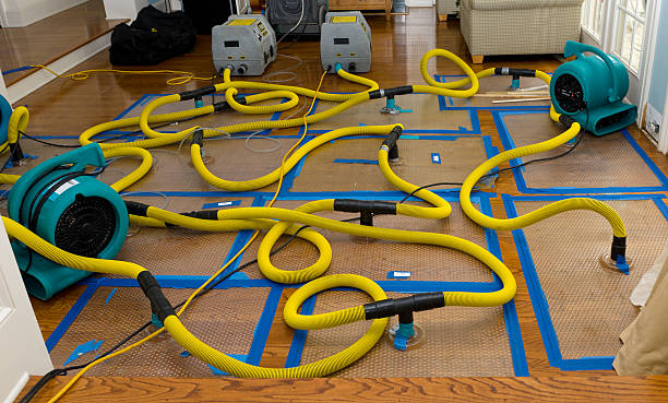 Professional Flood Damage Restoration technician working in Traver, CA